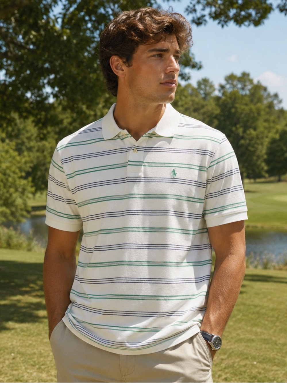 POLO GOLF Ralph Lauren Striped Polo Shirt XL Coastal Preppy NWT